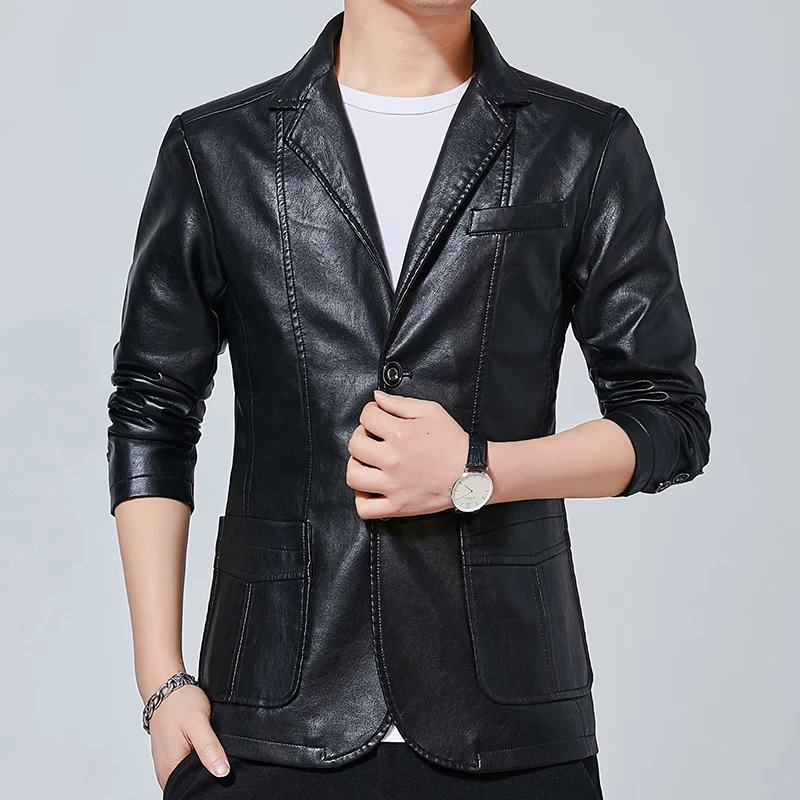 Crocodile Famous brand mens leather jackets and coats Men's Leather Jackets Casual Motorcycle PU Jacket Biker Leather Coats (5)