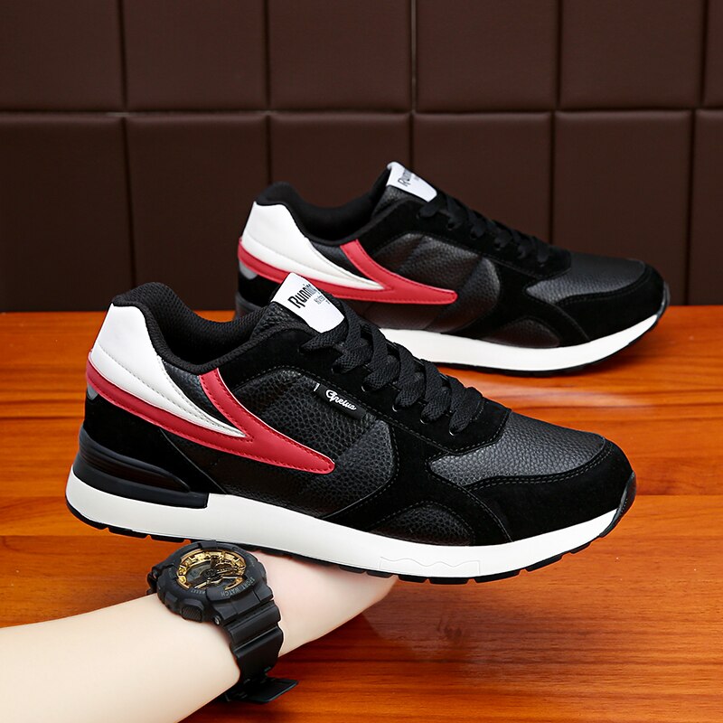 Men's Shoes - Black White & Red (2)